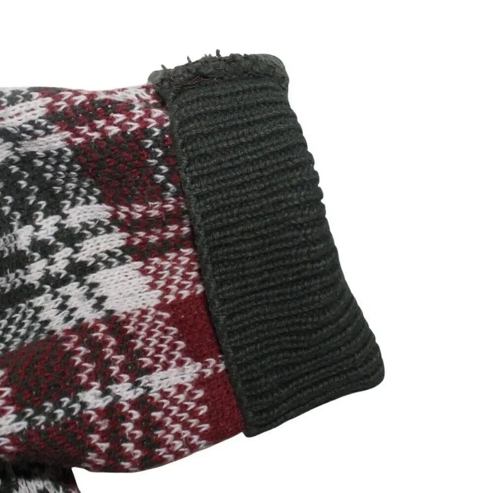 Vintage Scottish Sweater Oversized Plaid Cotton Knit Ribbed Cuffs Grandpacore